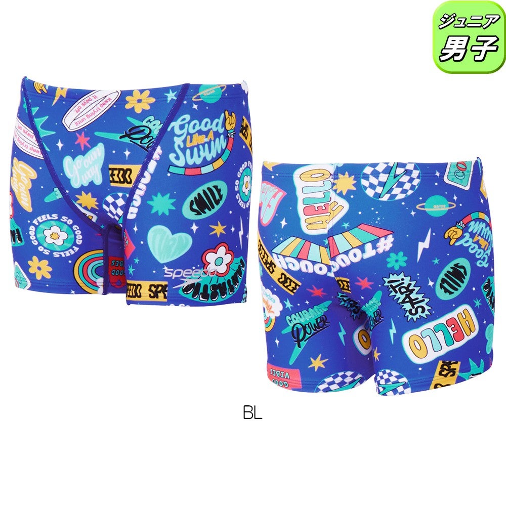 スピード SPEEDO 競泳水着 練習用水着 ジュニア男子 カラフルアイコンズターンズハーフボックス ENDURANCE ECO 競泳練習水着 2026年秋冬モデル STB52654