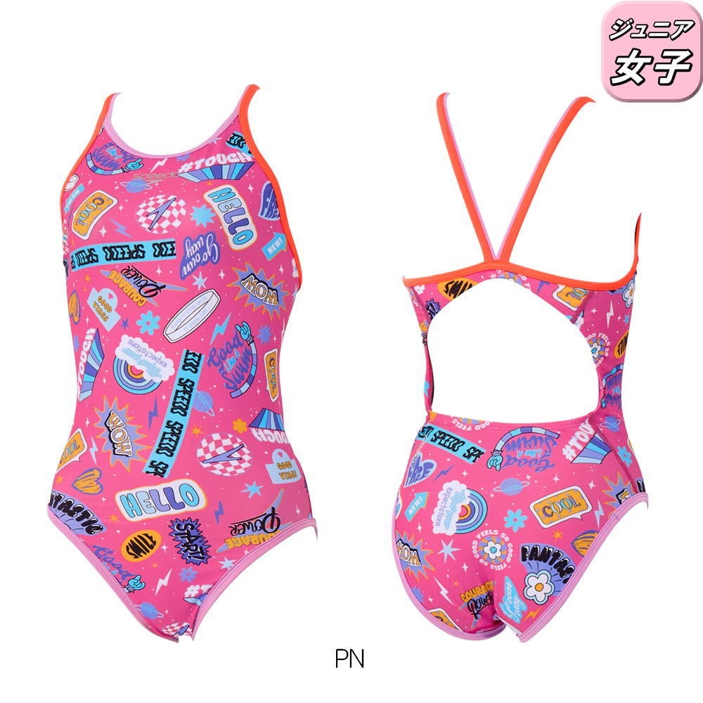 スピード SPEEDO 競泳水着 練習用水着 ジュニア女子 カラフルアイコンズターンズスーツ ENDURANCE ECO 競泳練習水着 2026年秋冬モデル STG02654