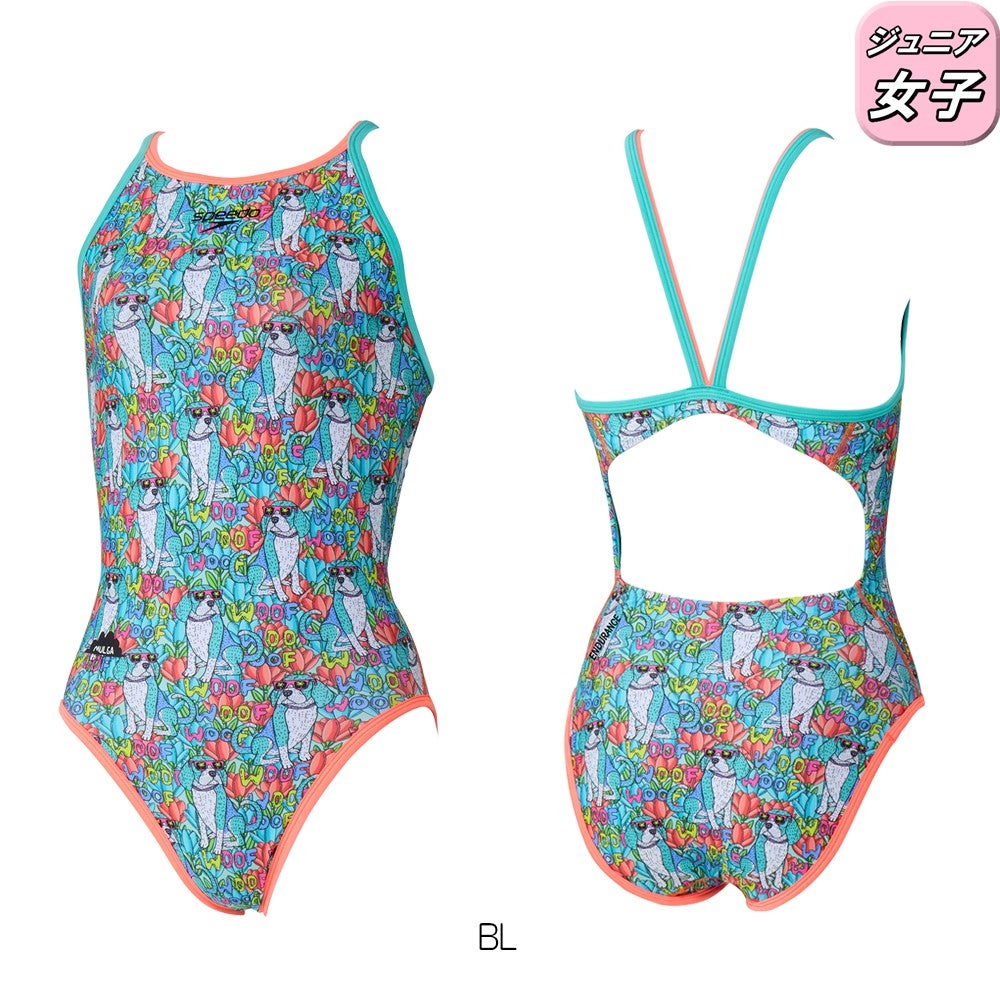 スピード SPEEDO 競泳水着 練習用水着 ジュニア女子 モルガフラワードッグターンズスーツ ENDURANCE ECO 競泳練習水着 2026年秋冬モデル STG02659MU