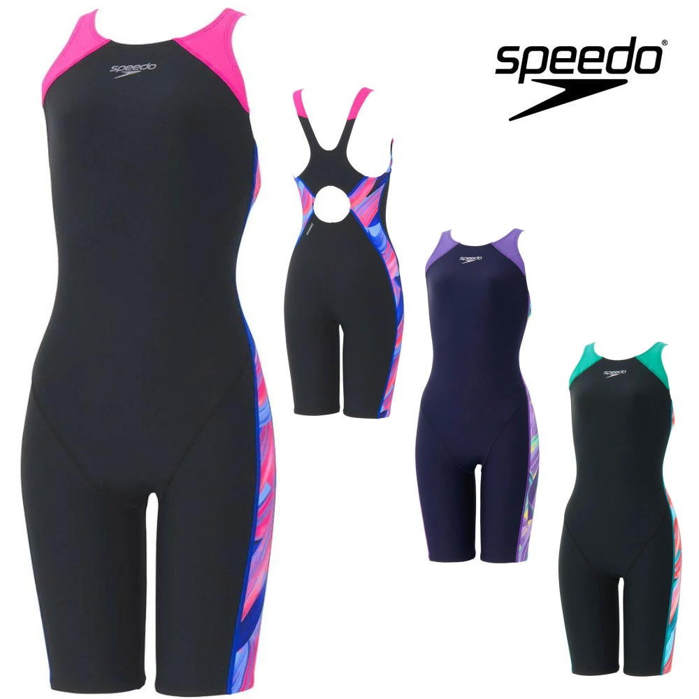 スピード SPEEDO 競泳水着 練習用水着 レディース ブラッシーシャドウターンズパズルミニオープンバックニースキン オールインワン ENDURANCE ECO 競泳練習水着 2026年秋冬モデル STW12653