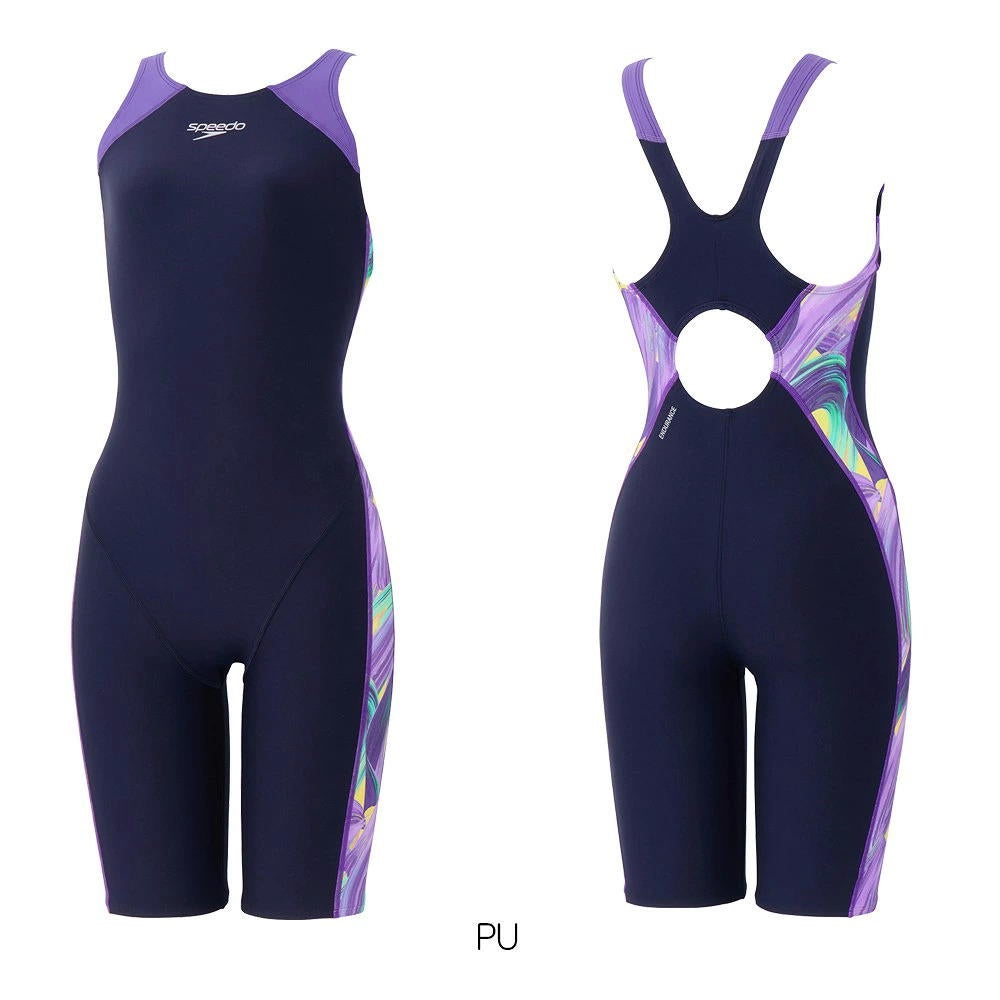 スピード SPEEDO 競泳水着 練習用水着 レディース ブラッシーシャドウターンズパズルミニオープンバックニースキン オールインワン ENDURANCE ECO 競泳練習水着 2026年秋冬モデル STW12653