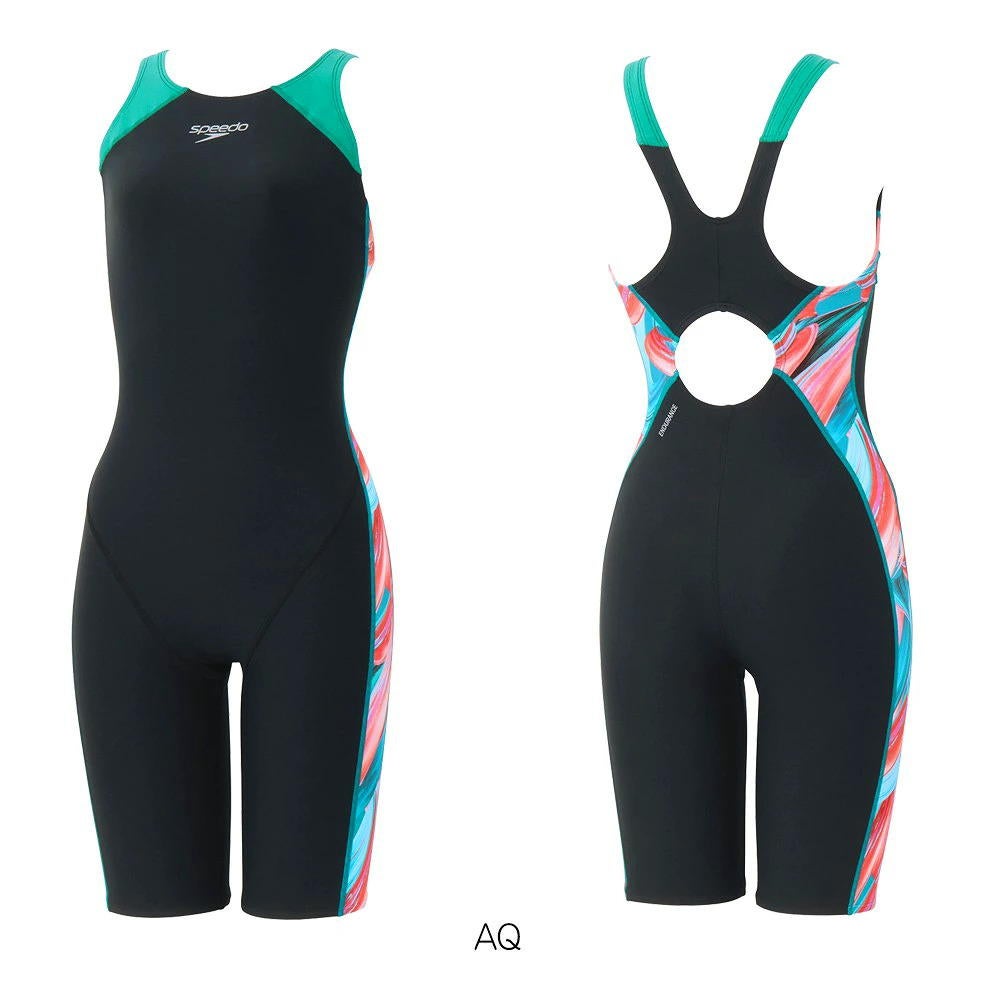 スピード SPEEDO 競泳水着 練習用水着 レディース ブラッシーシャドウターンズパズルミニオープンバックニースキン オールインワン ENDURANCE ECO 競泳練習水着 2026年秋冬モデル STW12653