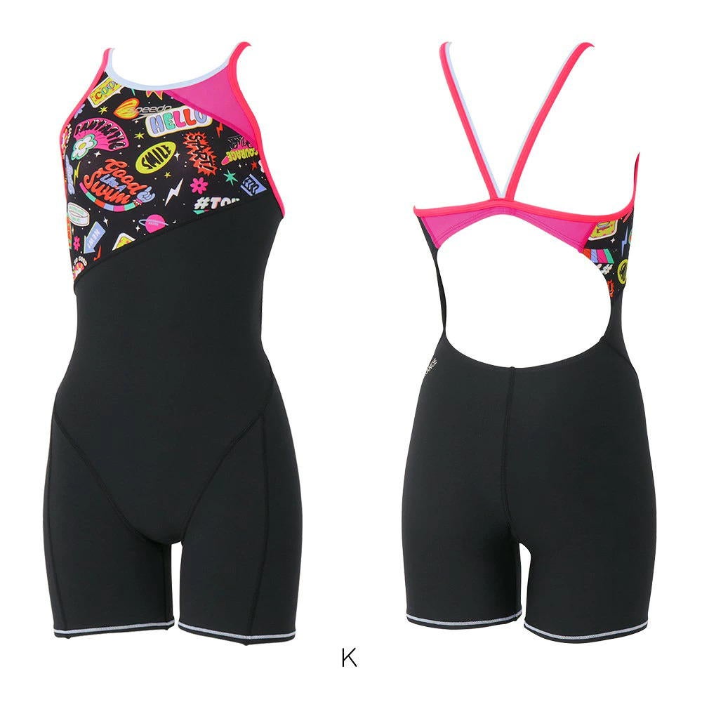 スピード SPEEDO 競泳水着 練習用水着 レディース カラフルアイコンズターンズショートニースキン ENDURANCE ECO 競泳練習水着 2026年秋冬モデル STW12655
