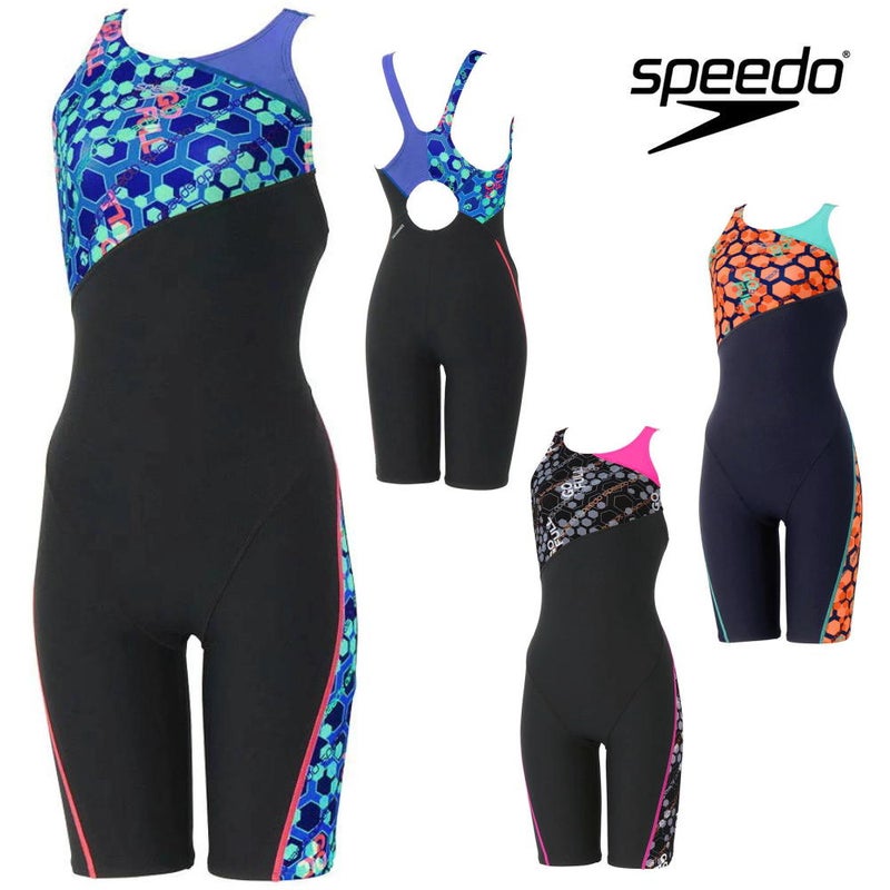 スピード SPEEDO 競泳水着 練習用水着 レディース ヘキサゴナルターンズニースキン オールインワン ENDURANCE ECO 競泳練習水着 2026年秋冬モデル STW12656