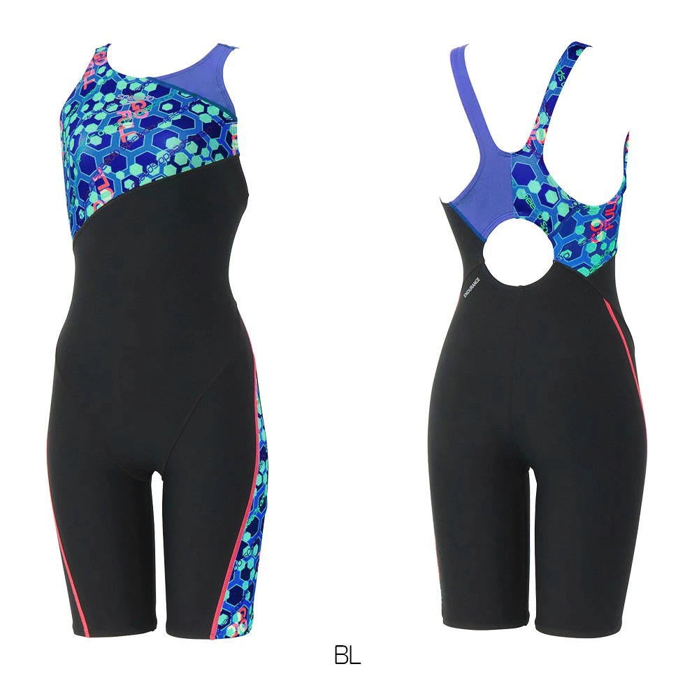 スピード SPEEDO 競泳水着 練習用水着 レディース ヘキサゴナルターンズニースキン オールインワン ENDURANCE ECO 競泳練習水着 2026年秋冬モデル STW12656