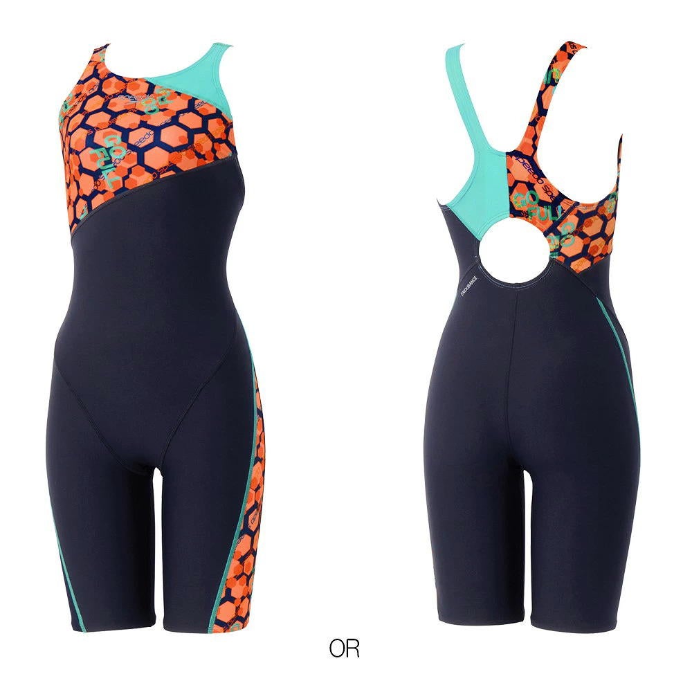 スピード SPEEDO 競泳水着 練習用水着 レディース ヘキサゴナルターンズニースキン オールインワン ENDURANCE ECO 競泳練習水着 2026年秋冬モデル STW12656