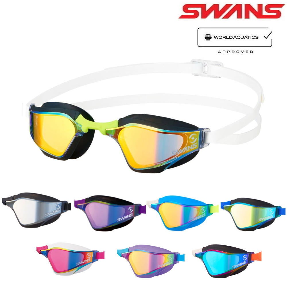 スワンズ SWANS 水泳 レーシングゴーグル ヴァルキリー ミラーレンズ クッション付き  WA承認モデル FINA承認 2026年春夏モデル SR-72MREAB