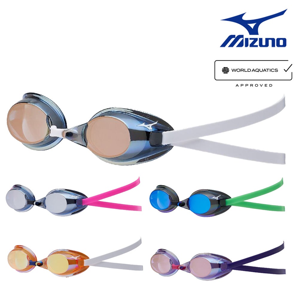 ミズノMIZUNO水泳レーシングゴーグルミラーレンズ限定ゴーグルノンクッションタイプWA承認モデルくもり止め競泳2026年秋冬モデルN3JED571fina承認