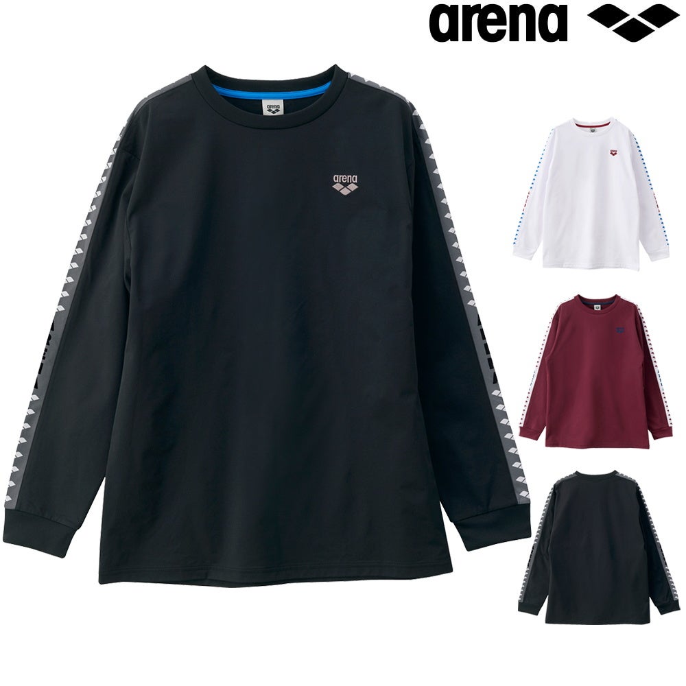 アリーナARENA長袖Tシャツメンズユニセックスチームライン布帛ライクニット2026年秋冬別注モデルAS6FLT01UB