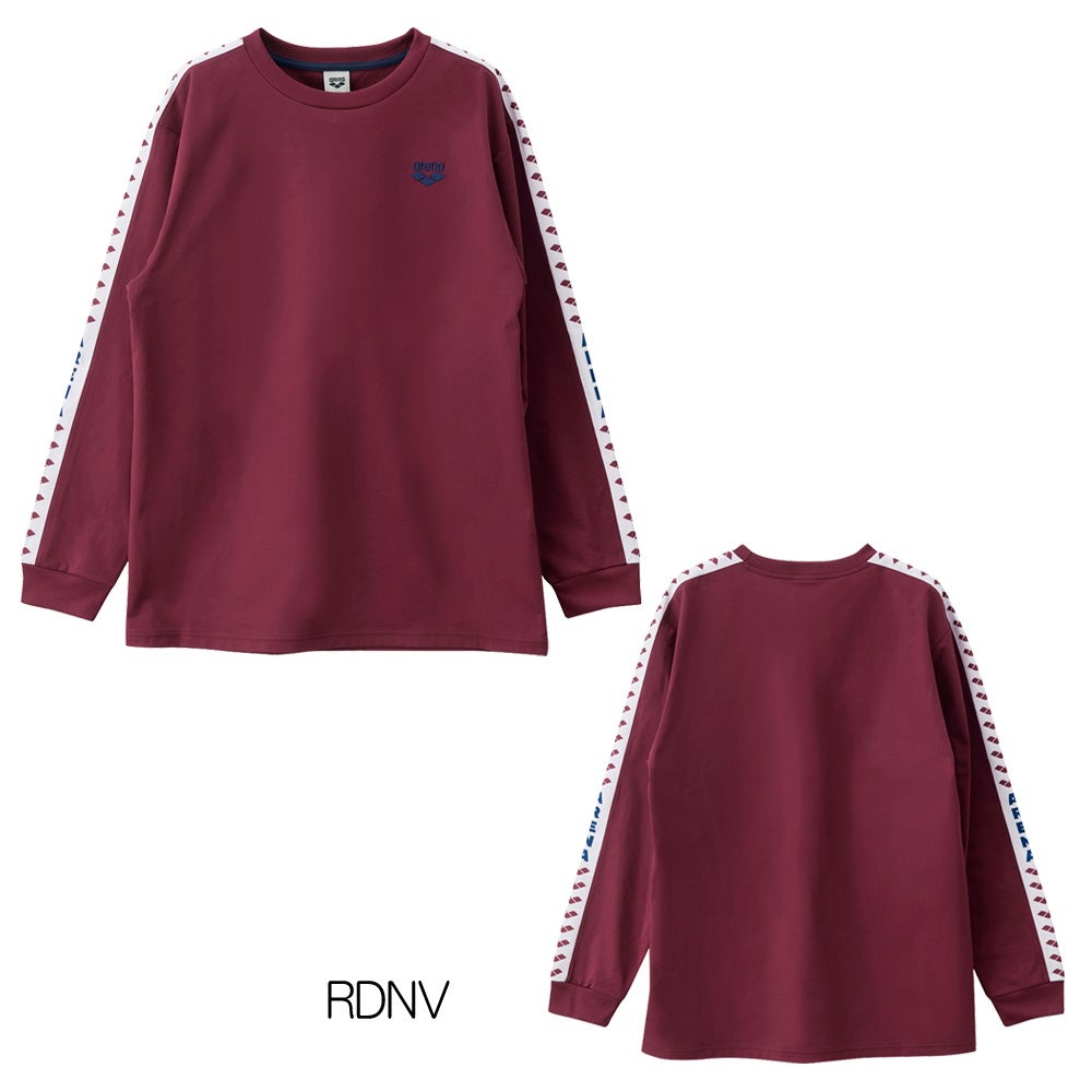 アリーナARENA長袖Tシャツメンズユニセックスチームライン布帛ライクニット2026年秋冬別注モデルAS6FLT01UB
