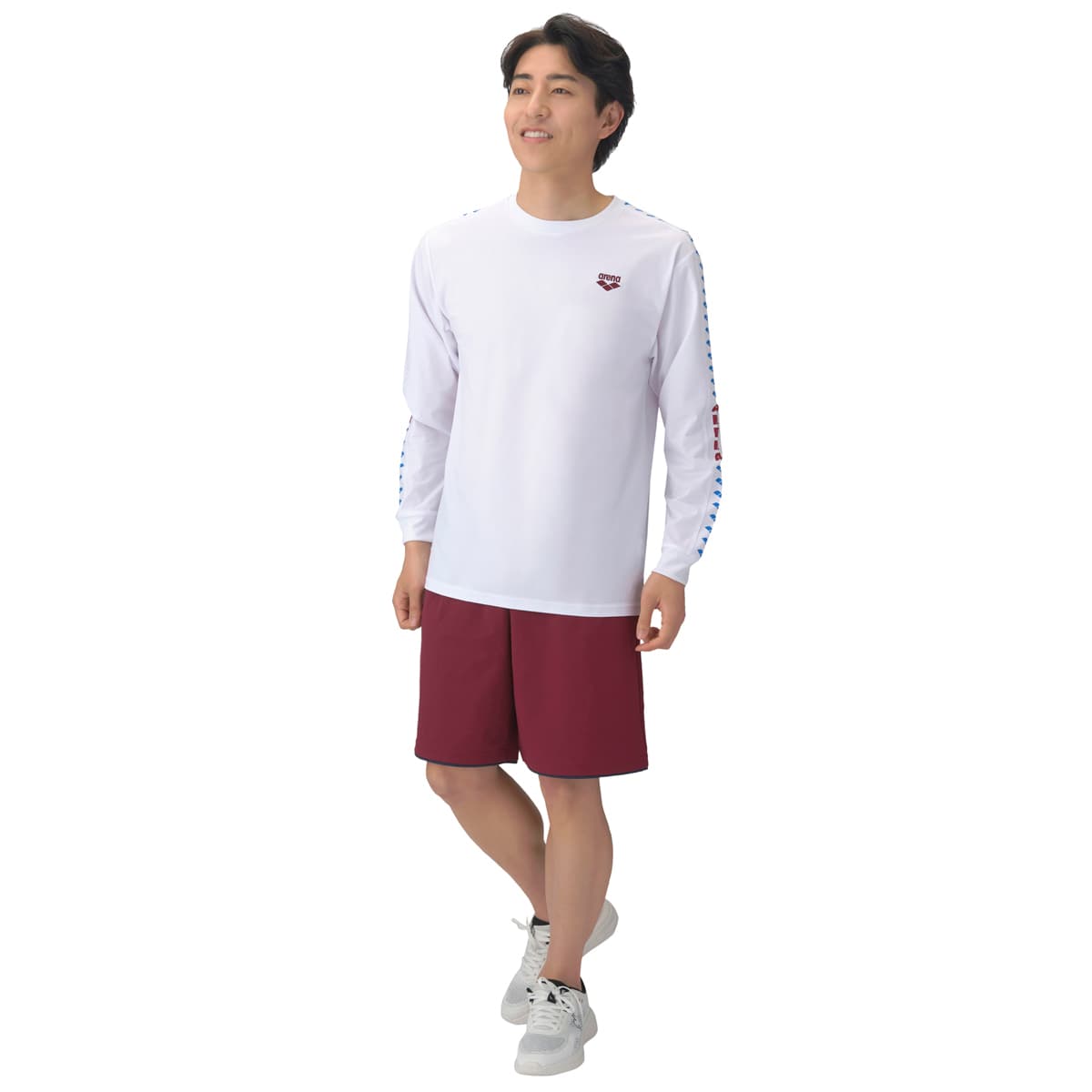 アリーナARENA長袖Tシャツチームライン布帛ライクニット2026年秋冬別注モデルAS6FLT01UB