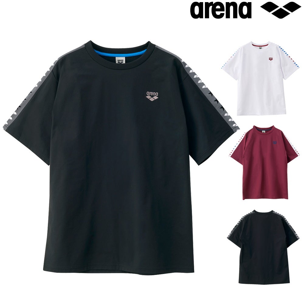 アリーナARENA半袖Ｔシャツメンズユニセックスチームライン布帛ライクニット2026年秋冬別注モデルAS6FHT01UB