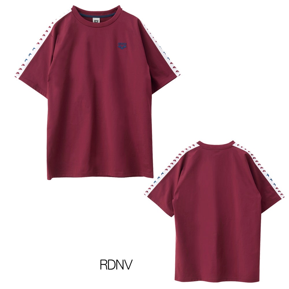 アリーナARENA半袖Ｔシャツメンズユニセックスチームライン布帛ライクニット2026年秋冬別注モデルAS6FHT01UB