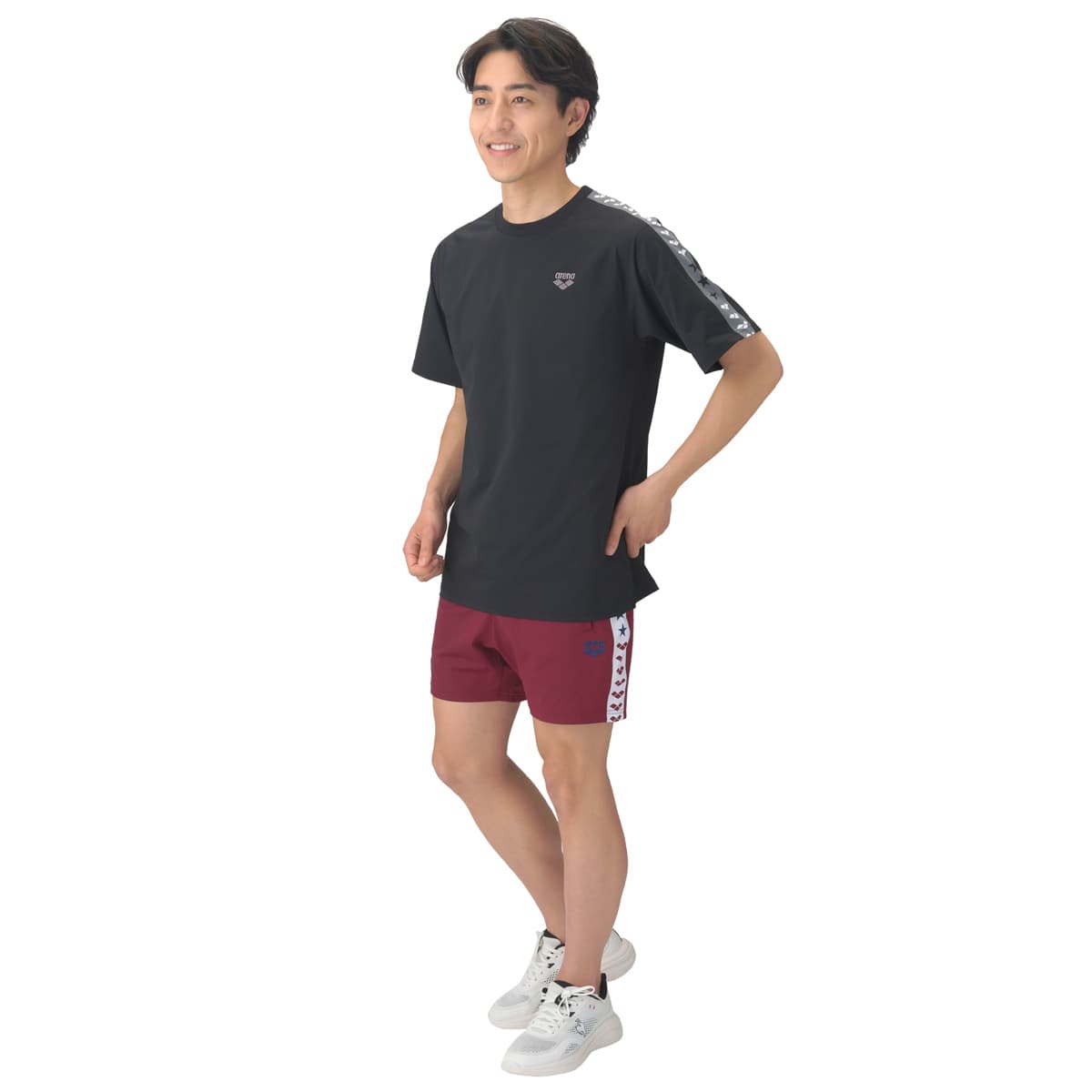 アリーナARENA半袖Ｔシャツチームライン布帛ライクニット2026年秋冬別注モデルAS6FHT01UB
