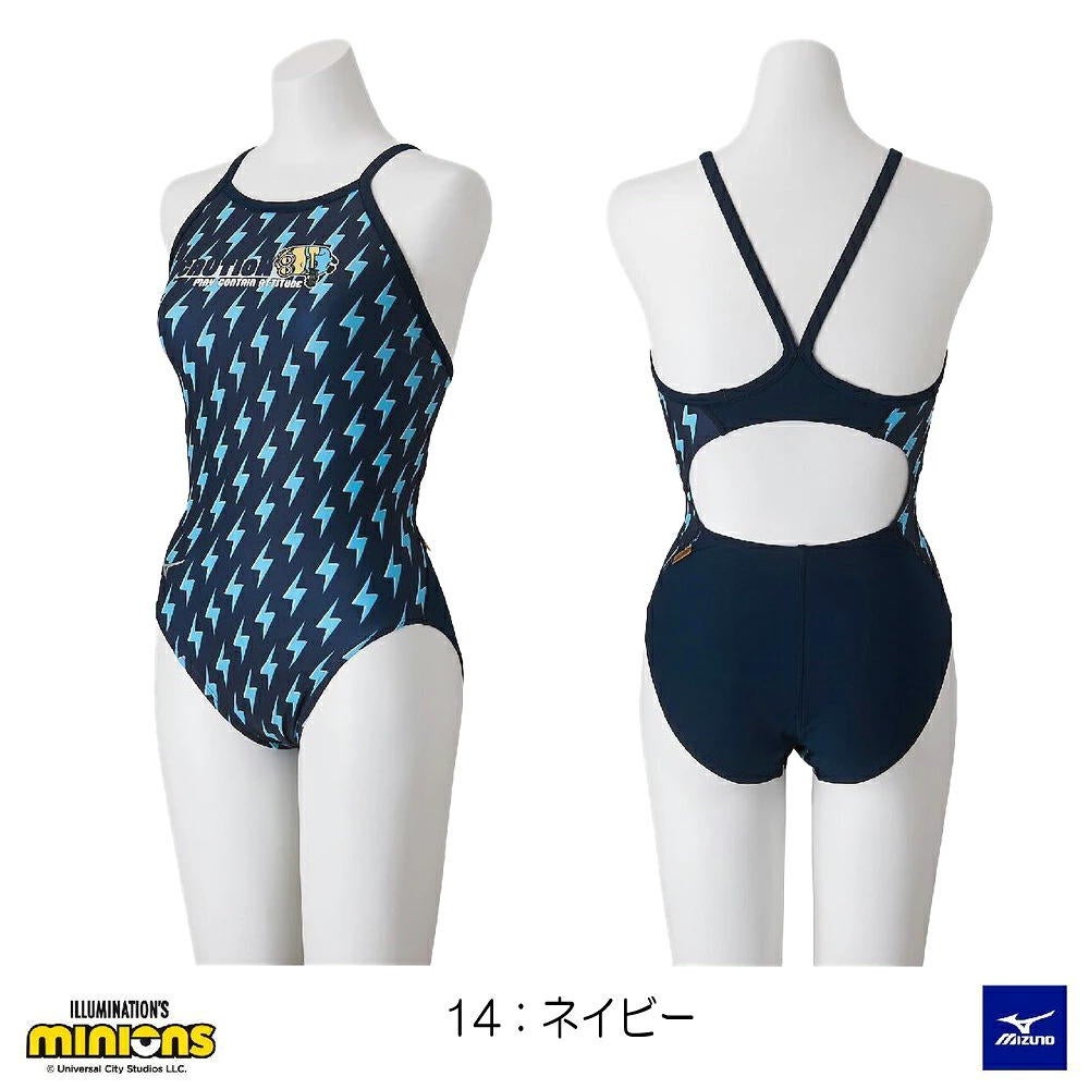 ミズノ MIZUNO 競泳水着 レディース 練習用 エクサースーツ ミディアムカット EXER SUITS U-Fit ミニオンズ MINIONS 2026年秋冬モデル N2MAD796