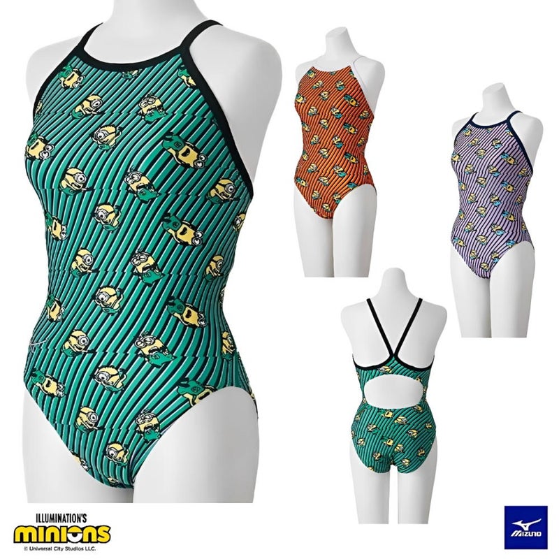 ミズノ MIZUNO 競泳水着 レディース 練習用 エクサースーツ ミディアムカット EXER SUITS U-Fit ミニオンズ MINIONS 2026年秋冬モデル N2MAD797