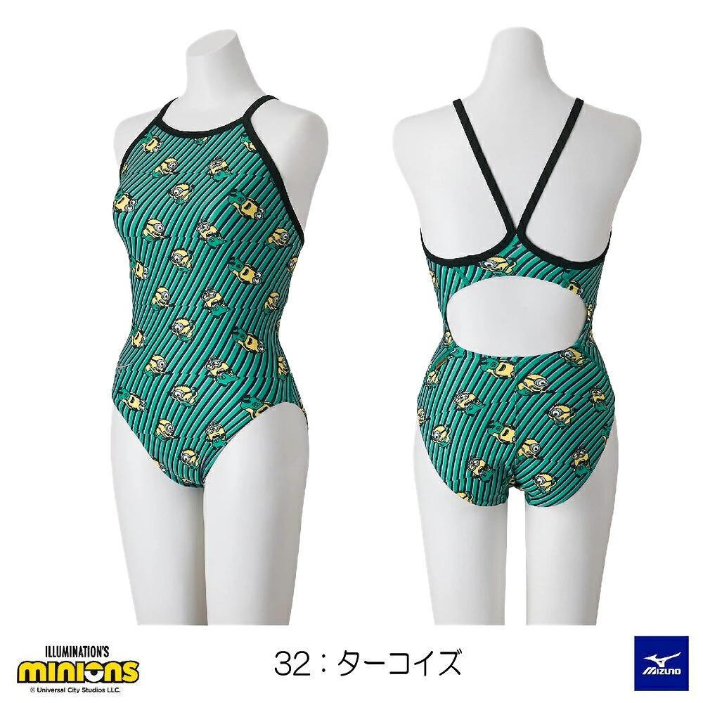 ミズノ MIZUNO 競泳水着 レディース 練習用 エクサースーツ ミディアムカット EXER SUITS U-Fit ミニオンズ MINIONS 2026年秋冬モデル N2MAD797