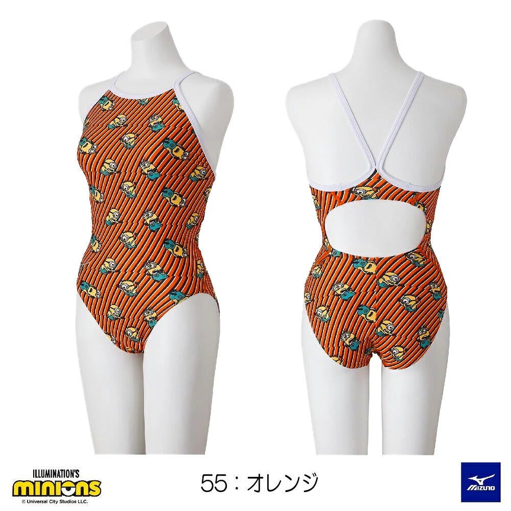 ミズノ MIZUNO 競泳水着 レディース 練習用 エクサースーツ ミディアムカット EXER SUITS U-Fit ミニオンズ MINIONS 2026年秋冬モデル N2MAD797