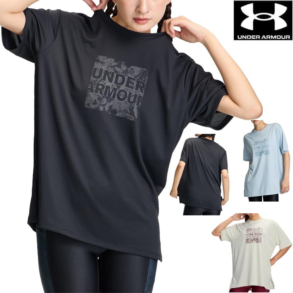 アンダーアーマーUNDERARMOURUAテックオーバーサイズドグラフィックショートスリーブTシャツトレーニングレディース2026年秋冬モデルU6016797