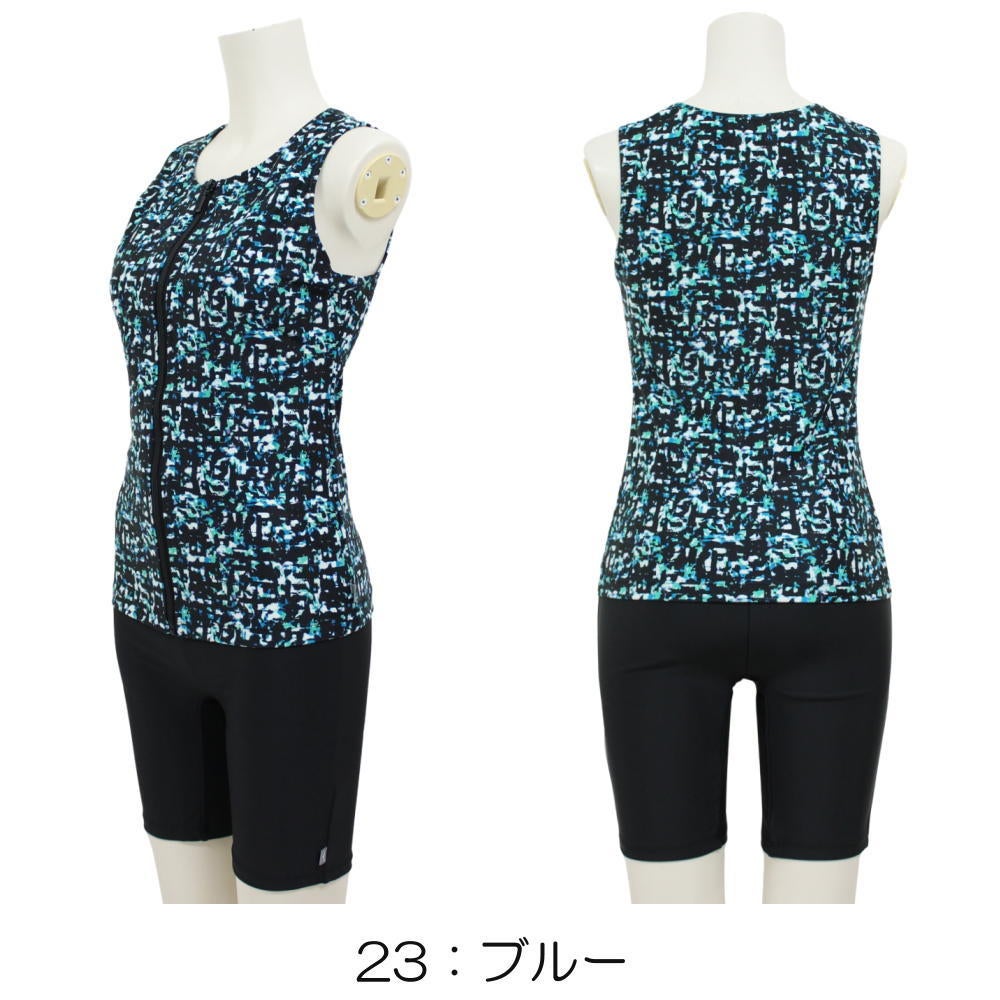 ミズノMIZUNO別注オリジナルフィットネス水着レディースセパレーツセパレートファスナー付き袖なしパッド付きN2JGDW52