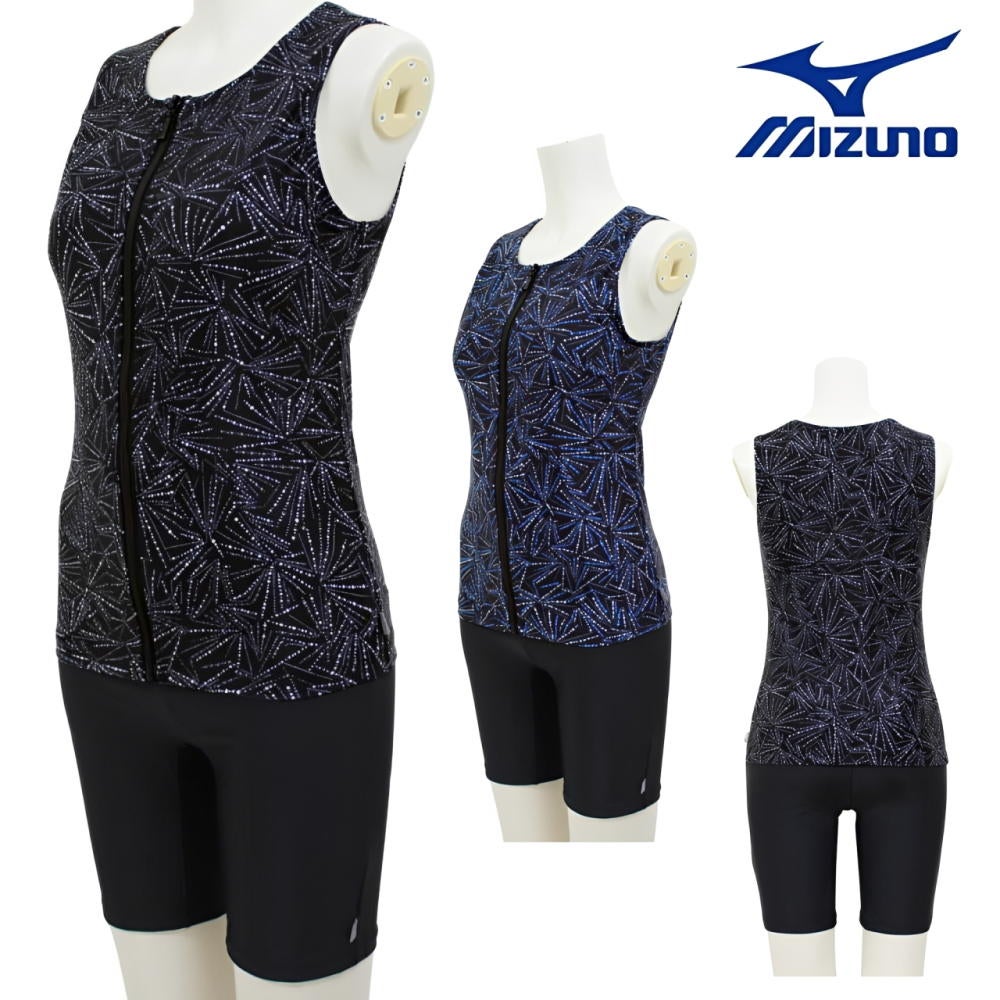 ミズノMIZUNO別注オリジナルフィットネス水着レディースセパレーツセパレートファスナー付き袖なしパッド付きN2JGDW53
