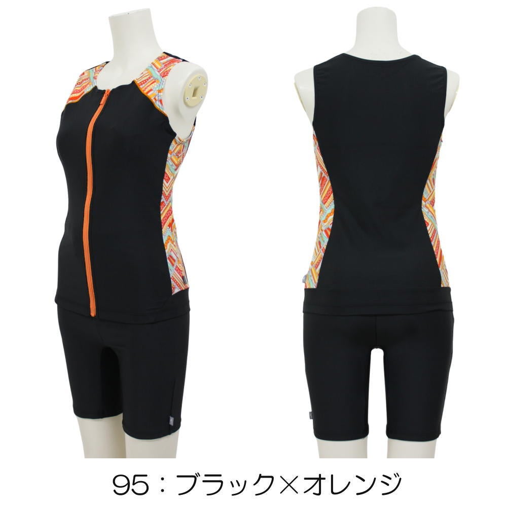 ミズノMIZUNO別注オリジナルフィットネス水着レディースセパレーツセパレートファスナー付き袖なしパッド付きN2JGDW53