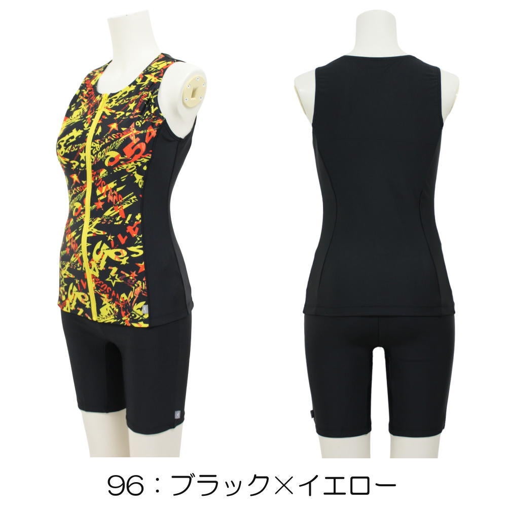 ミズノMIZUNO別注オリジナルフィットネス水着レディースセパレーツセパレートファスナー付き袖なしパッド付きN2JGDW55