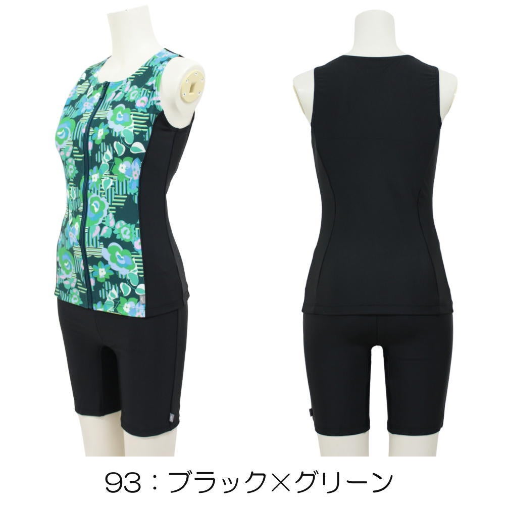 ミズノMIZUNO別注オリジナルフィットネス水着レディースセパレーツセパレートファスナー付き袖なしパッド付きN2JGDW56