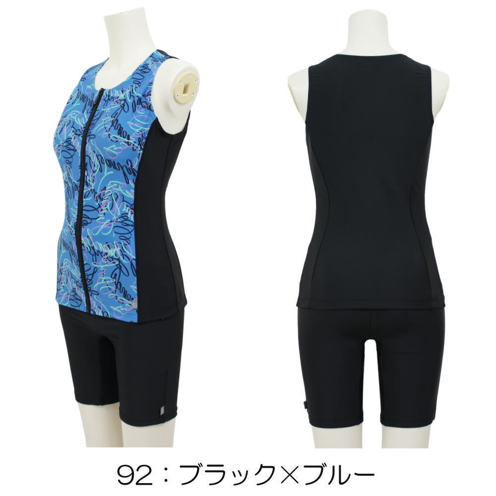 ミズノMIZUNO別注オリジナルフィットネス水着レディースセパレーツセパレートファスナー付き袖なしパッド付きN2JGDW57