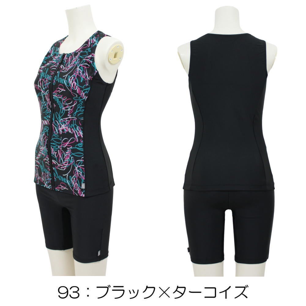 ミズノMIZUNO別注オリジナルフィットネス水着レディースセパレーツセパレートファスナー付き袖なしパッド付きN2JGDW57