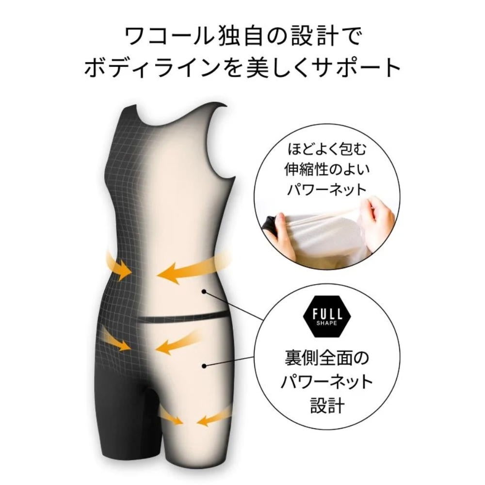 ワコールWACOALフィットネス水着レディースセパレーツセパレートフルシェイプファスナー付き袖なしパッド付きSWS753