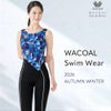 ワコールWACOALフィットネス水着レディースセパレーツセパレートフルシェイプファスナー付き袖なしパッド付きSWS753