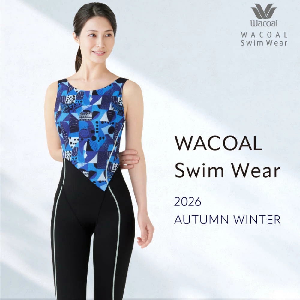 ワコールWACOALフィットネス水着レディースセパレーツセパレートフルシェイプファスナー付き袖なしパッド付きSWS753